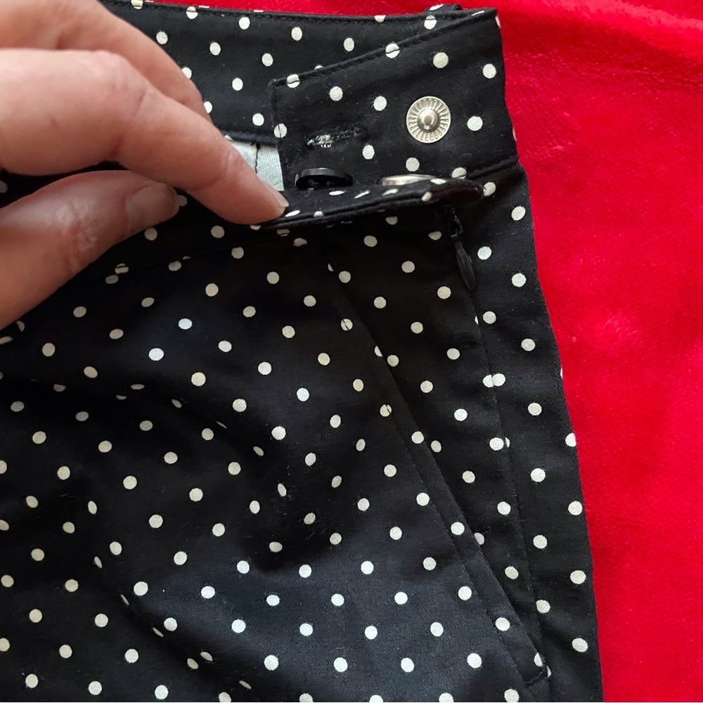 Lauren Ralph Lauren Navy Polka Dot Straight Leg Pants - Picture 2 of 6